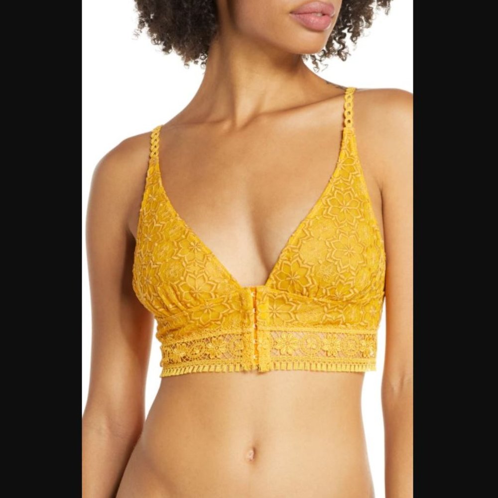 Free People Ella Longline Lace Longline Bralette
